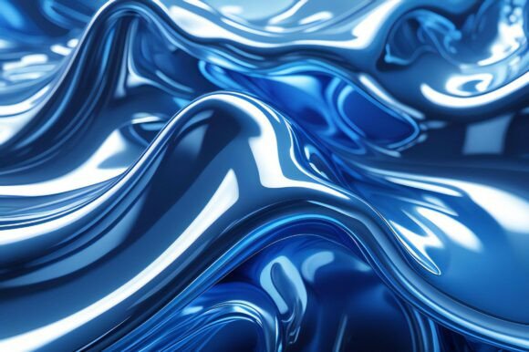 Download A Blue Shiny Surface with Waves - Shiny surface Collection