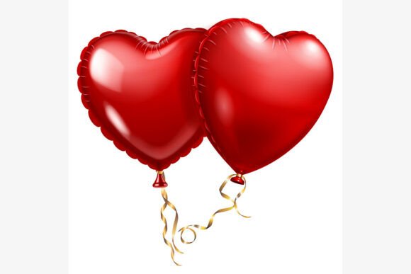 Download Red Heart Balloons with Shiny Surface. - Shiny surface Collection